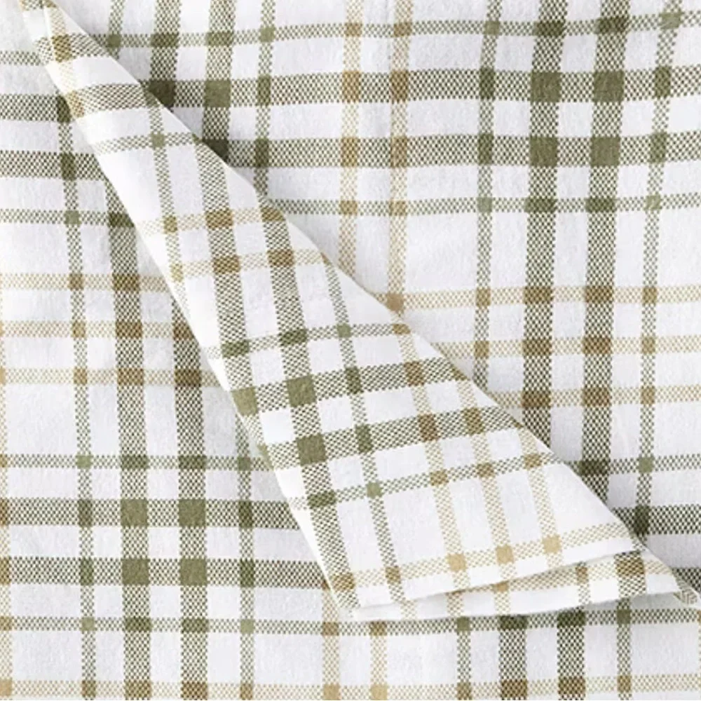 COLEMAN Flannel Neutral Plaid Sheet Set